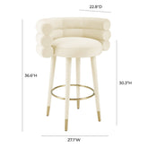 Betty Cream Velvet Barstool Model: TOV-D69022
